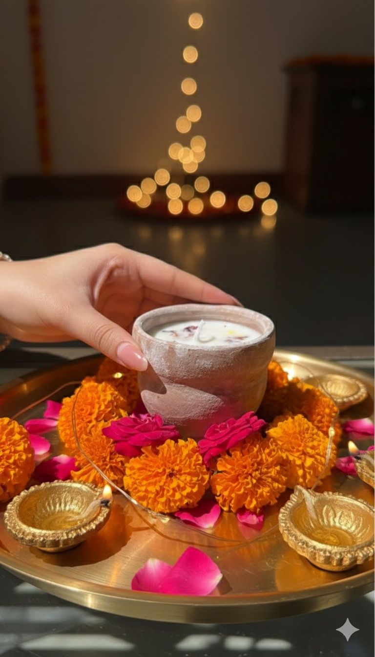 Earthen Petals - Rose & Marigold Glow Pot